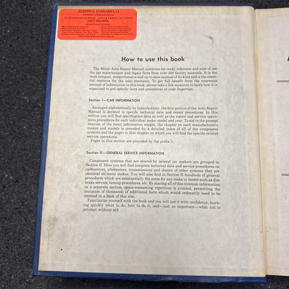 Motor Auto Repair Manual 1981 Motor - Picture 5 of 6